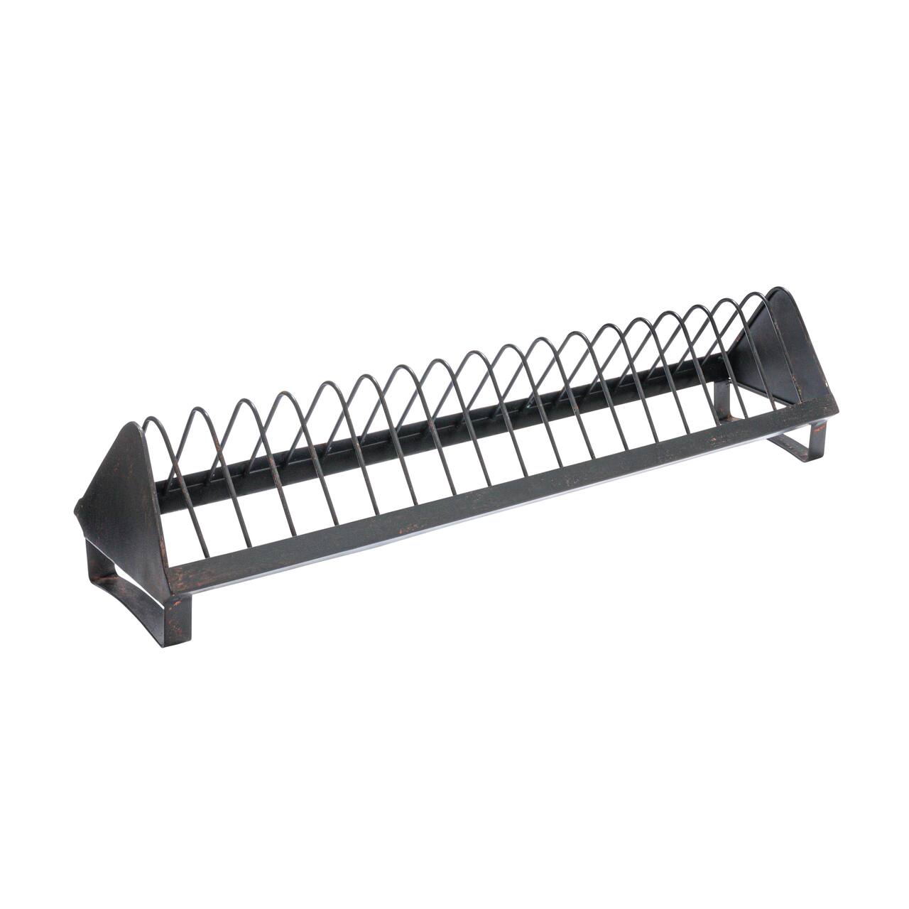 Hello Honey® 24" Distressed Black Rustic Farmhouse Metal Dish Rack